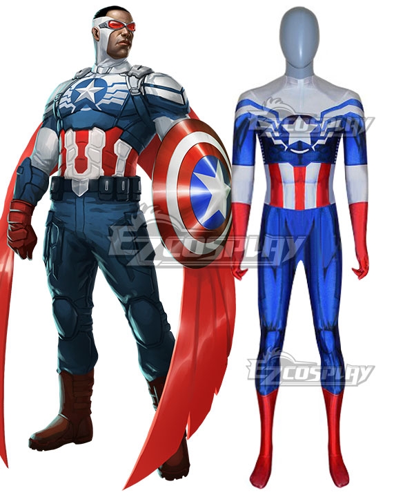 Marvel Comic All-New Captain America Zentai Jumpsuit Cosplay Costume
