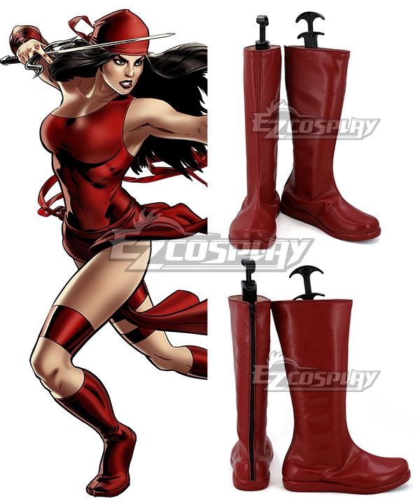Marvel Comics Elektra Natchios Red Shoes Cosplay Boots