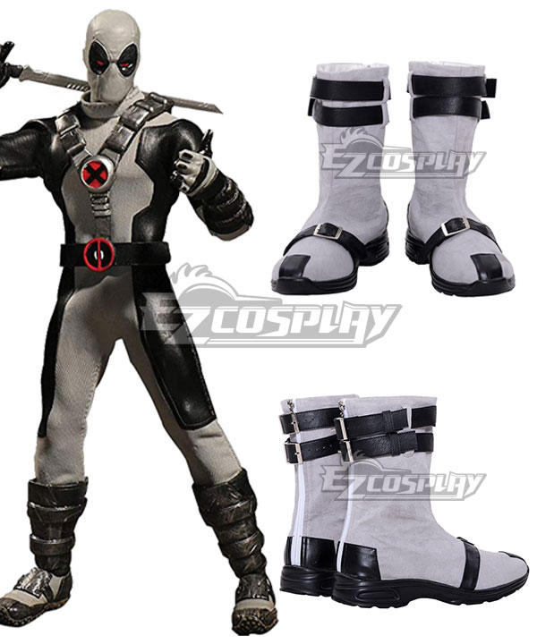 Marvel Comics X-Force Deadpool 2 Wade Wilson Silver Cosplay Shoes