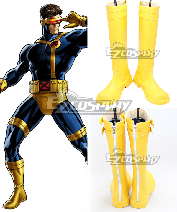 Marvel Comics X-Men Cyclops Scott Summers Yellow Shoes Cosplay Boots