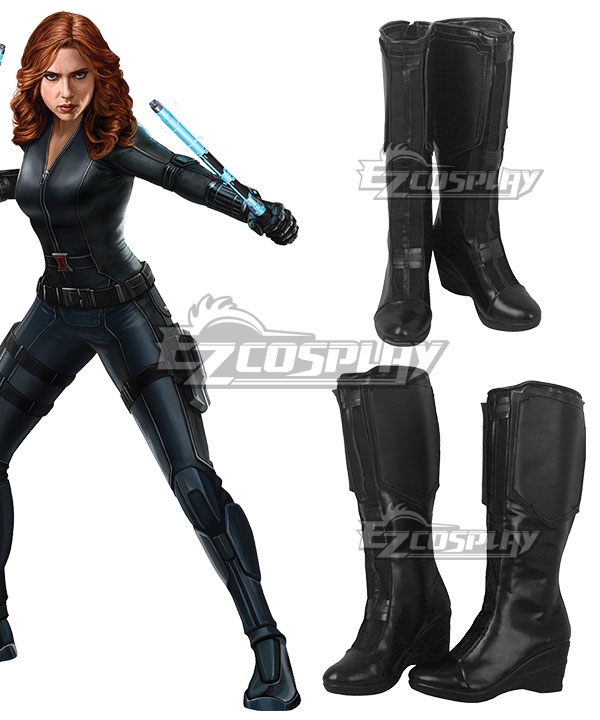 Marvel Future Fight Black Widow Natasha Romanoff Black Shoes Cosplay Boots