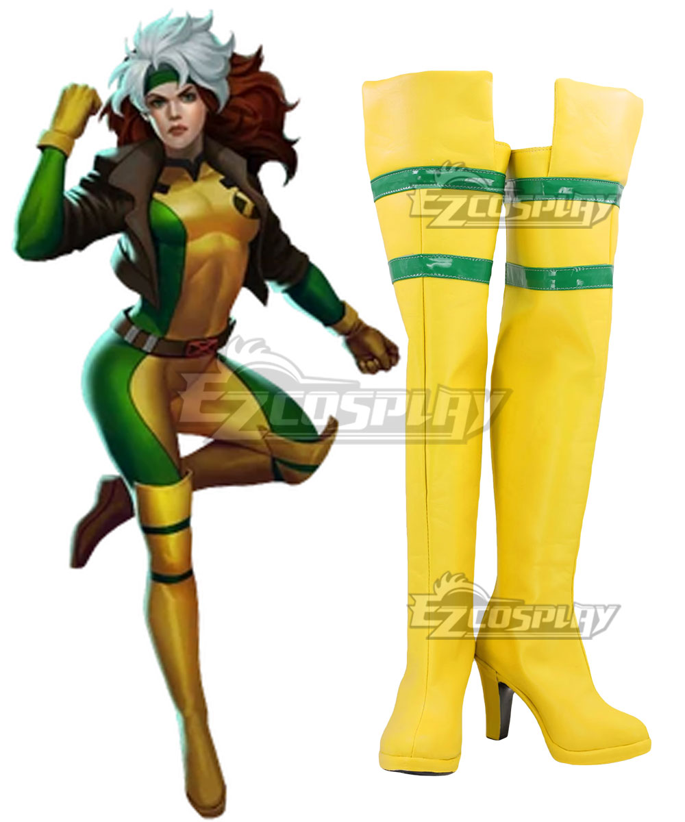 Marvel Future Fight Rogue Yellow Shoes Cosplay Boots