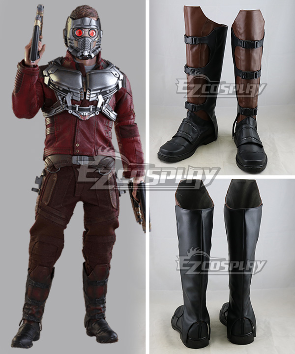 Marvel Guardians of the Galaxy Peter Jason QuillStar-Lord Brown Shoes Cosplay Boots