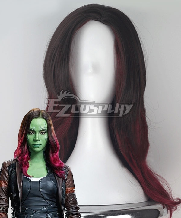 Marvel Guardians Of The Galaxy Vol. 2 Gamora Brown Red Cosplay Wig