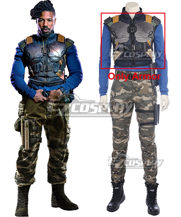 

Marvel Movie Black Panther 2018 Erik Killmonger Cosplay Costume - Only Armor