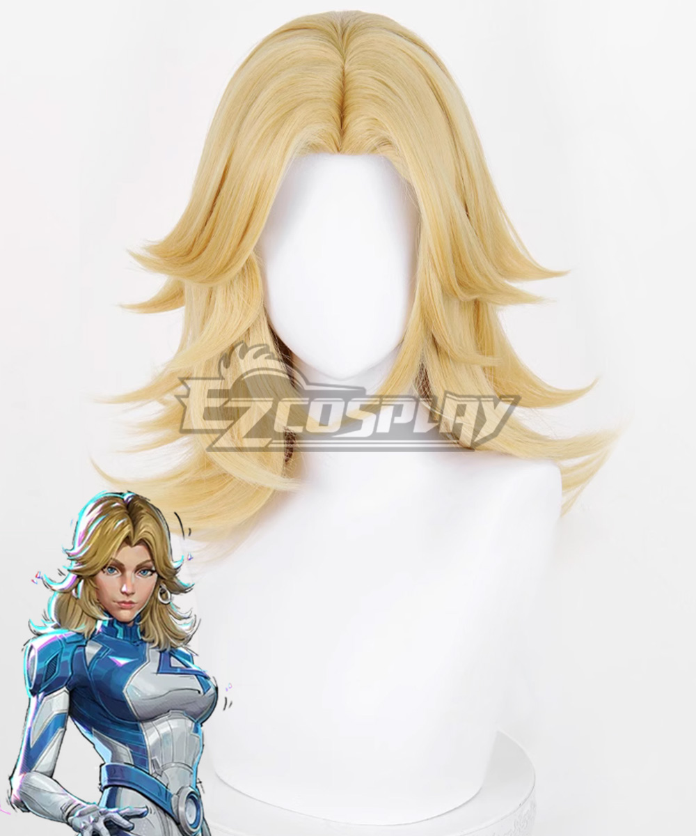 Marvel Rivals Invisible Woman Golden Cosplay Wig