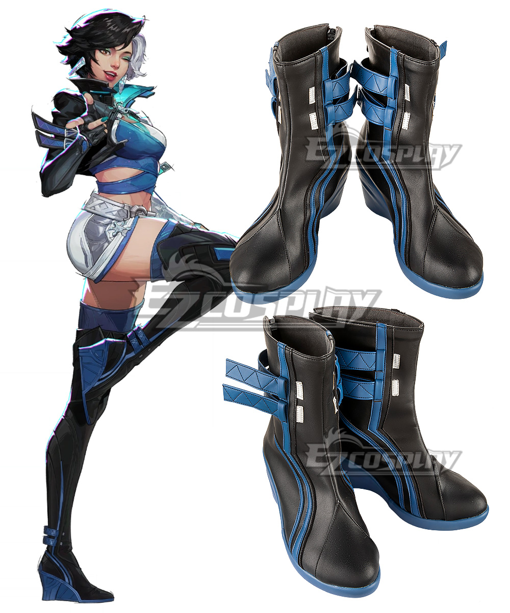 Marvel Rivals Luna Snow Black Cosplay Shoes