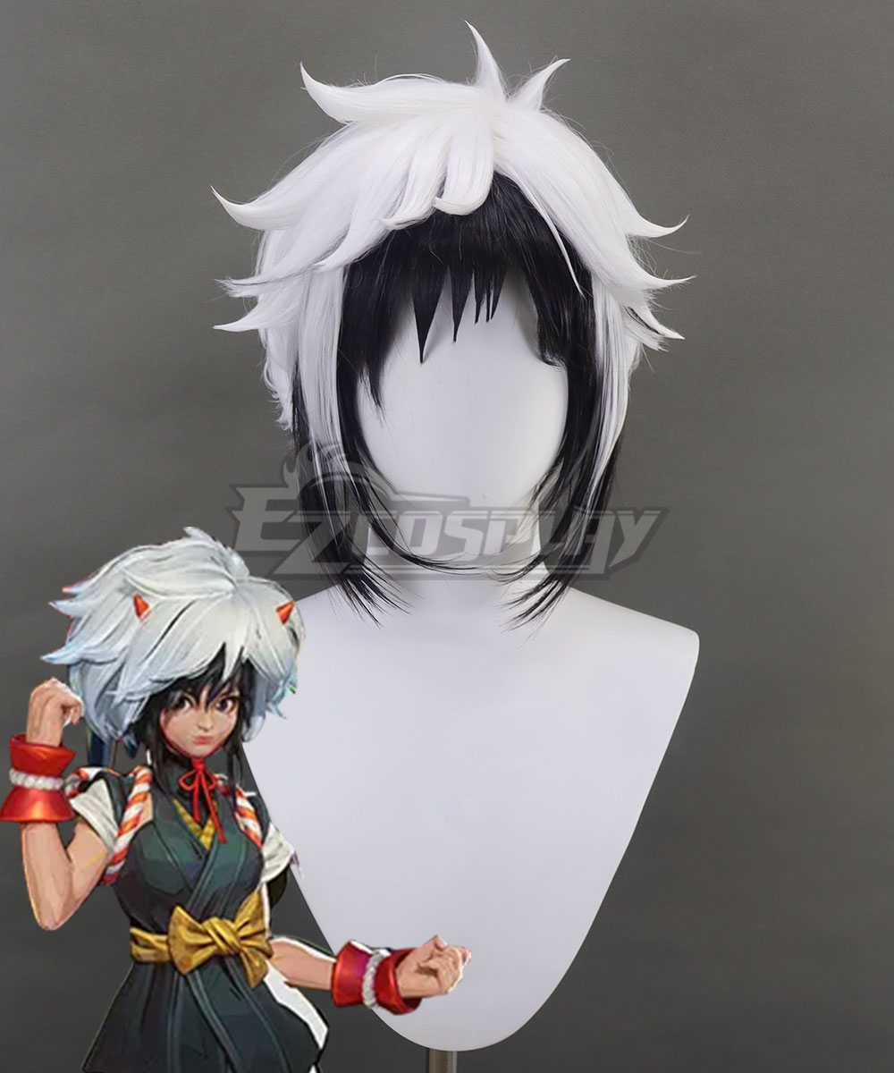 Marvel Rivals Peni Parker Yatsukahagi Peni Parker White Black Cosplay Wig