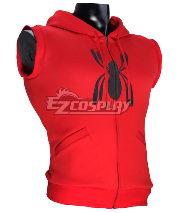 Red spider man sleeveless hoodie best sale