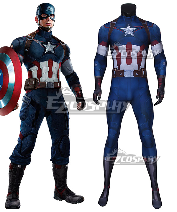 Marvel The Avengers 2 Captain America Zentai Jumpsuit Cosplay Costume