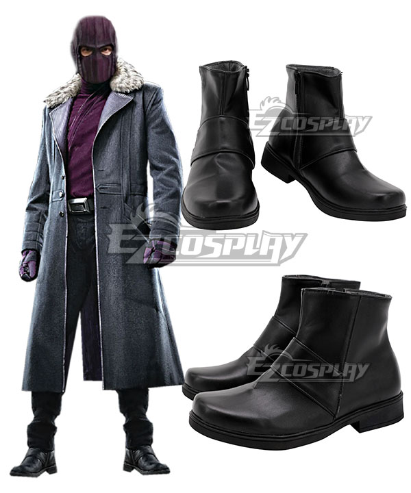 Marvel The Falcon and the Winter Soldier Baron Zemo Black Cosplay Shoes