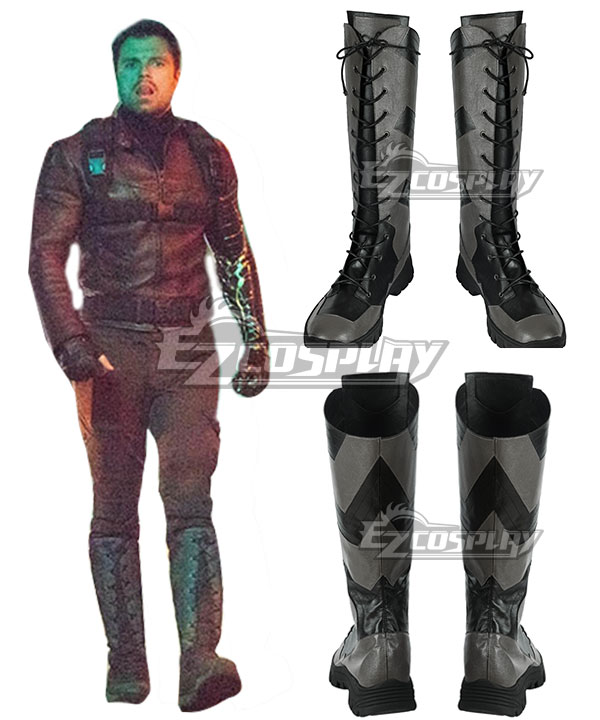 Marvel The Falcon and the Winter Soldier Bucky Barnes Black Shoes Cosplay Boots