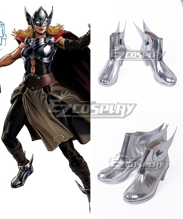 Marvel Thor Jane Foster Silver Cosplay Shoes