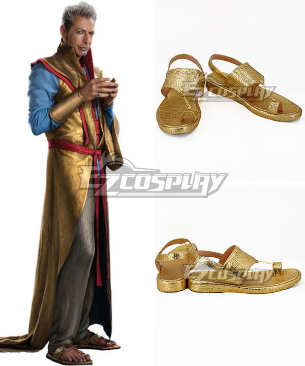 Marvel Thor: Ragnarok Grandmaster Golden Cosplay Shoes