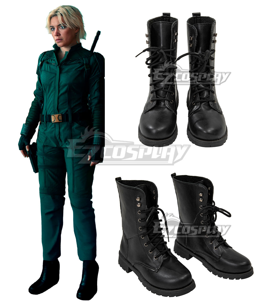 Marvel Thunderbolts Black Widow Yelena Belova Black Cosplay Shoes