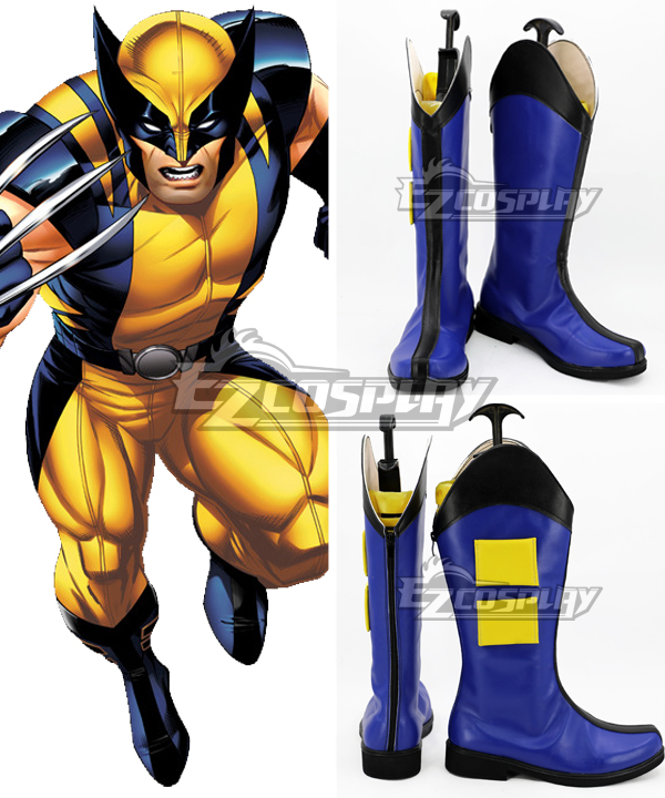 Marvel Wolverine Blue Shoes Cosplay Boots