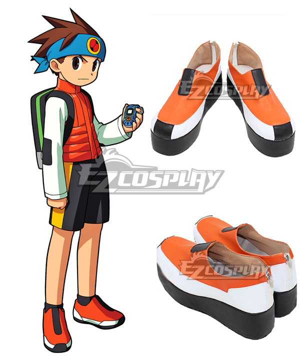MegaMan.EXE Lan Hikari Orange Cosplay Shoes