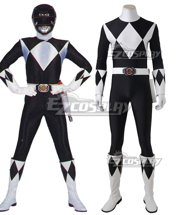 Mighty Morphin Power Rangers Black Ranger Cosplay Costume - Without Boots