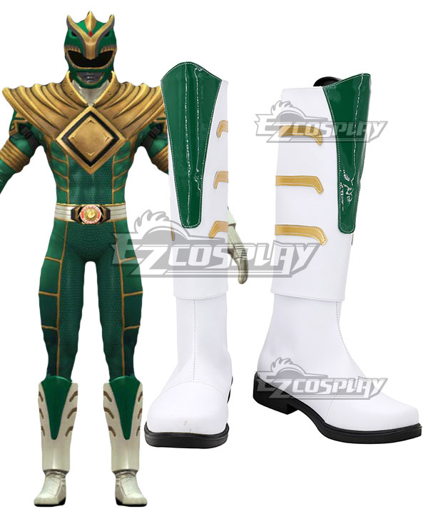Mighty Morphin Power Rangers Green Ranger V2 Green Shoes Cosplay Boots
