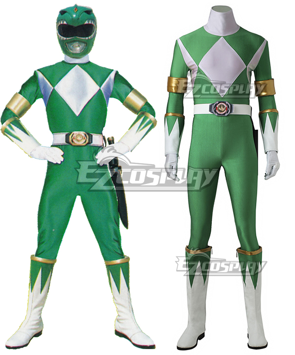 Mighty Morphin Power Rangers Shieldless Green Ranger Tommy Oliver Cosplay Costume