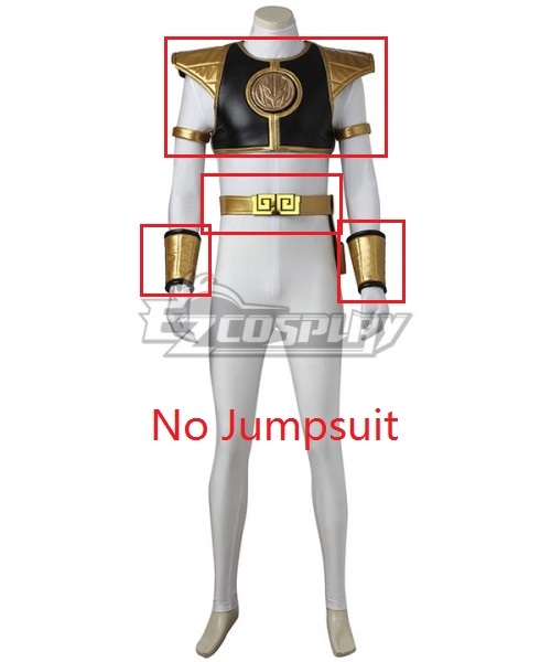 

Mighty Morphin' Power Rangers Tommy Oliver White Power Ranger Cosplay Costume-No Jumpsuit, Gloves