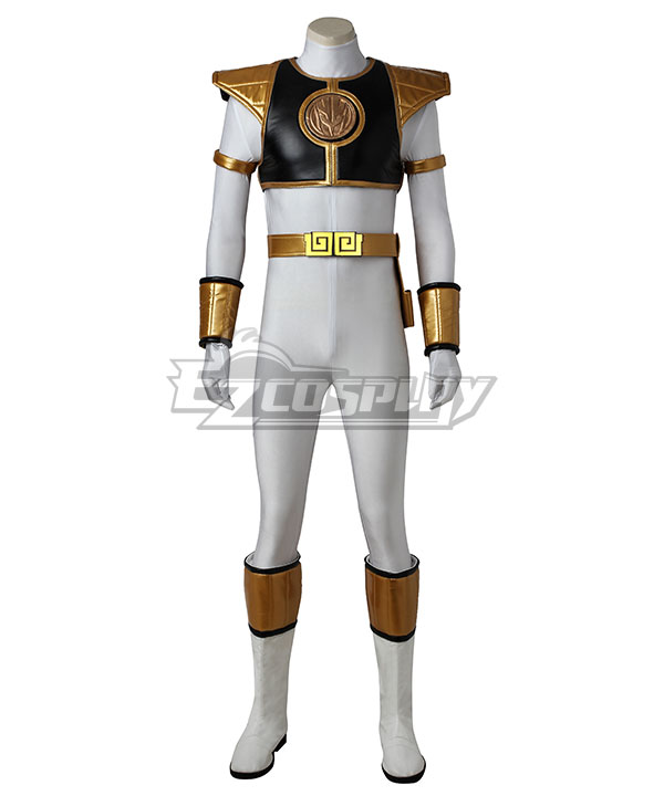 Mighty Morphin Power Rangers White Ranger Tommy Oliver Cosplay Costume - Without Boots
