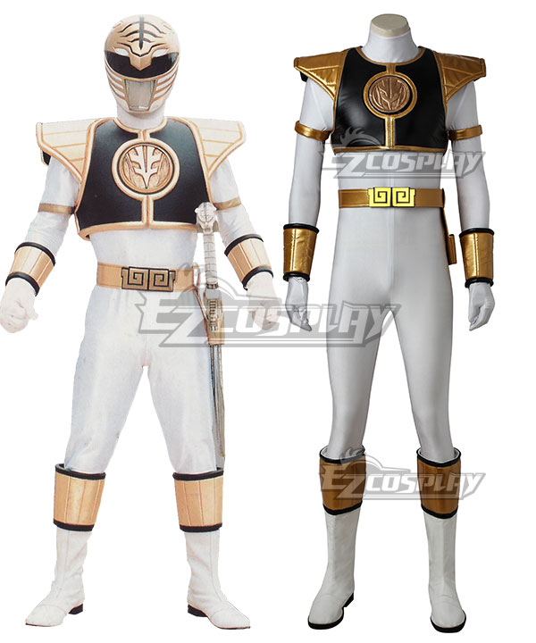 Mighty Morphin Power Rangers White Ranger Cosplay Costume - Without Boots