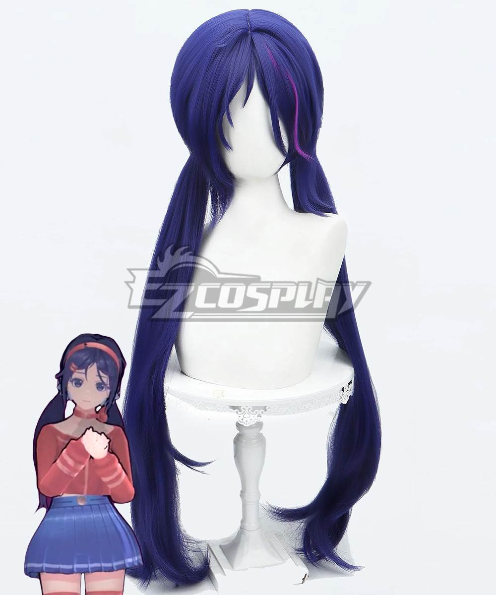 MiSide Mita Blue Cosplay Wig