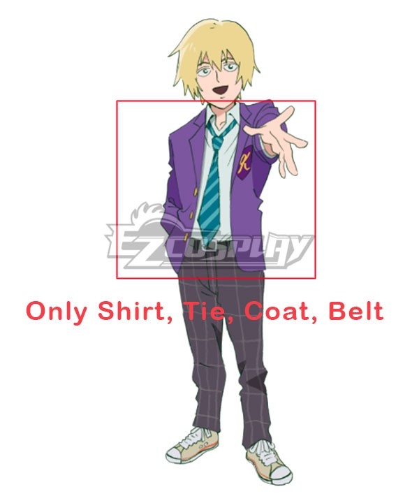 

Mob Psycho 100 Teruki Hanazawa Cosplay Costume - Only Shirt, Tie, Coat, Belt