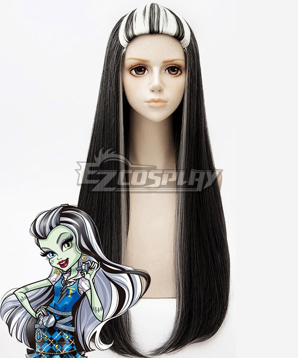 Monster High Frankie Stein Black White Cosplay Wig