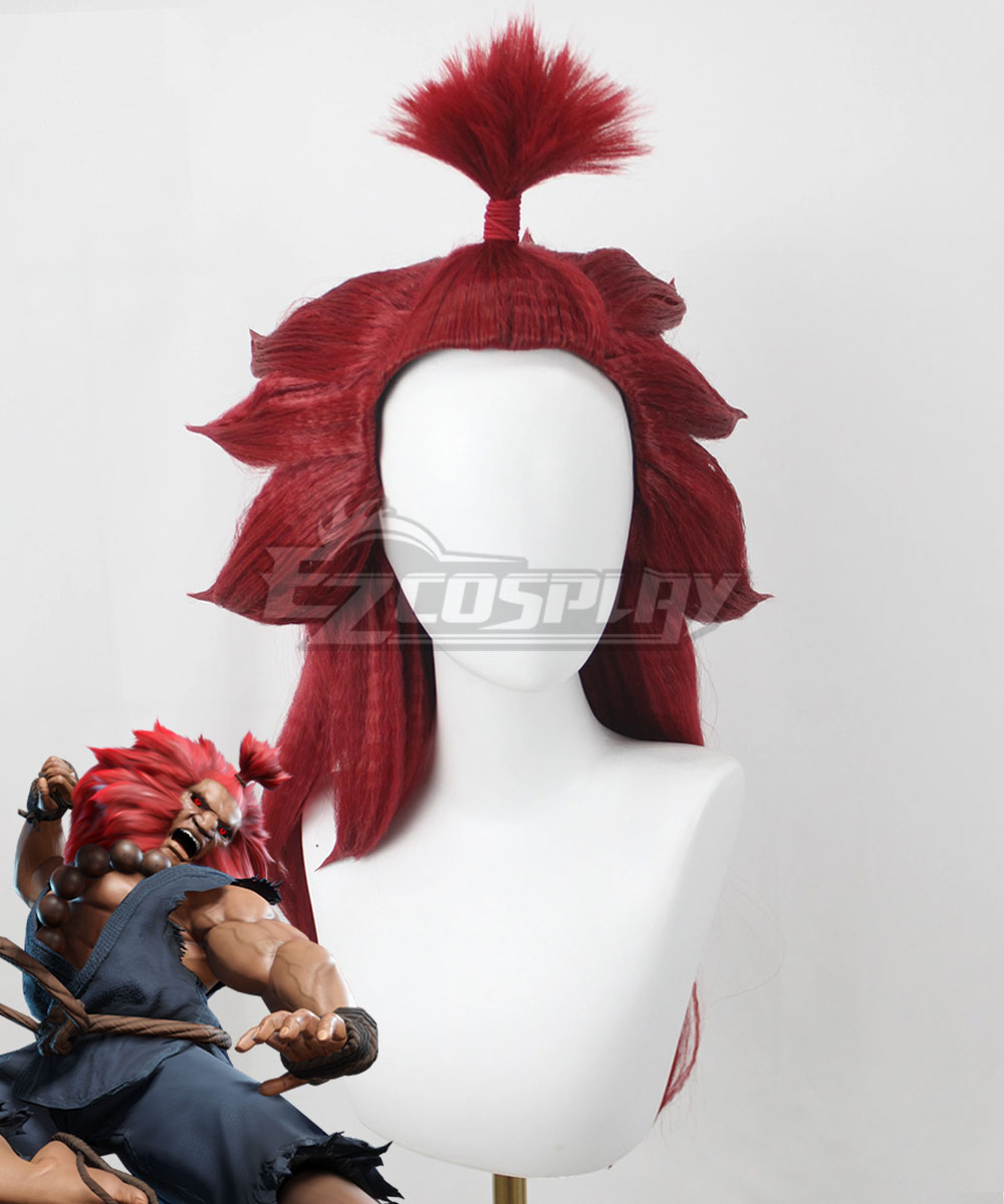 Monster Hunter X Street Fighter Akuma Red Cosplay Wig