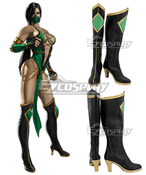 

Mortal Kombat Jade Black Green Shoes Cosplay Boots