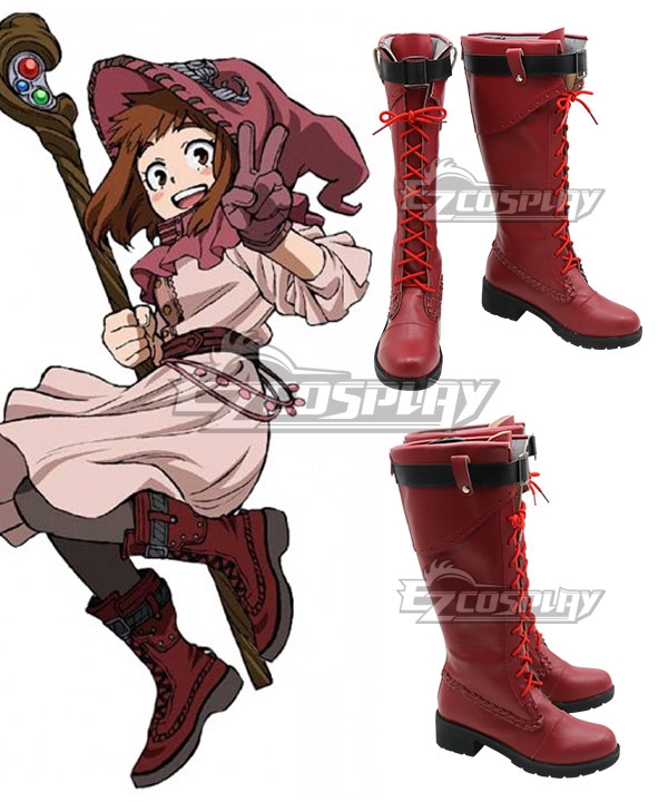 

My Hero Academia Boku No Hero Akademia ED Ochako Uraraka Red Shoes Cosplay Boots