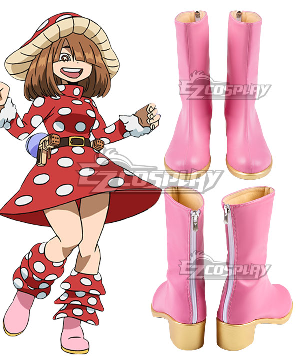 My Hero Academia Boku No Hero Akademia Kinoko Komori Pink Cosplay Shoes