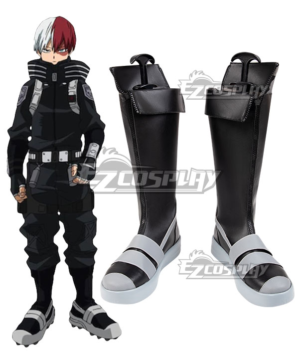 My Hero Academia World Heroes Mission Shoto Todoroki Black Shoes Cosplay Boots