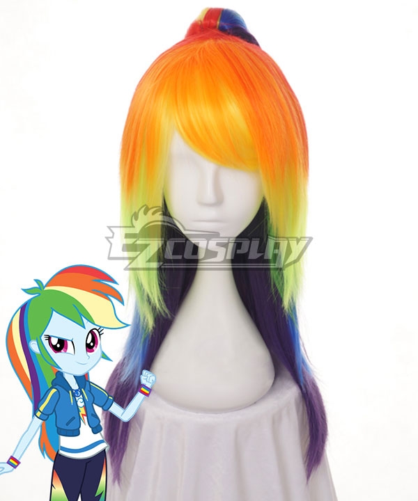 My Little Pony Equestria Girls Rainbow Dash Orange Yellow Purple Cosplay Wig