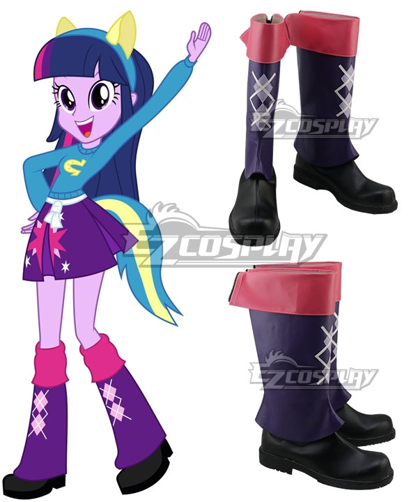 My Little Pony: Equestria Girls Twilight Sparkle Black purple Shoes Cosplay Boots