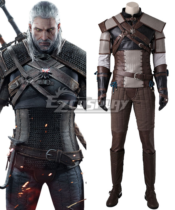 The Witcher 3 Wild Hunt Geralt of Rivia Cosplay Costume No Boots