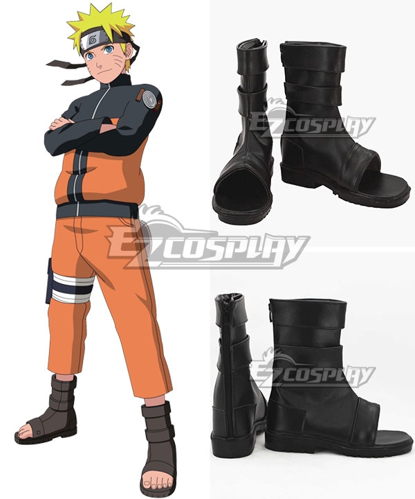 Naruto The Fire Nation Konohagakure Uzumaki Naruto Black Cosplay Shoes