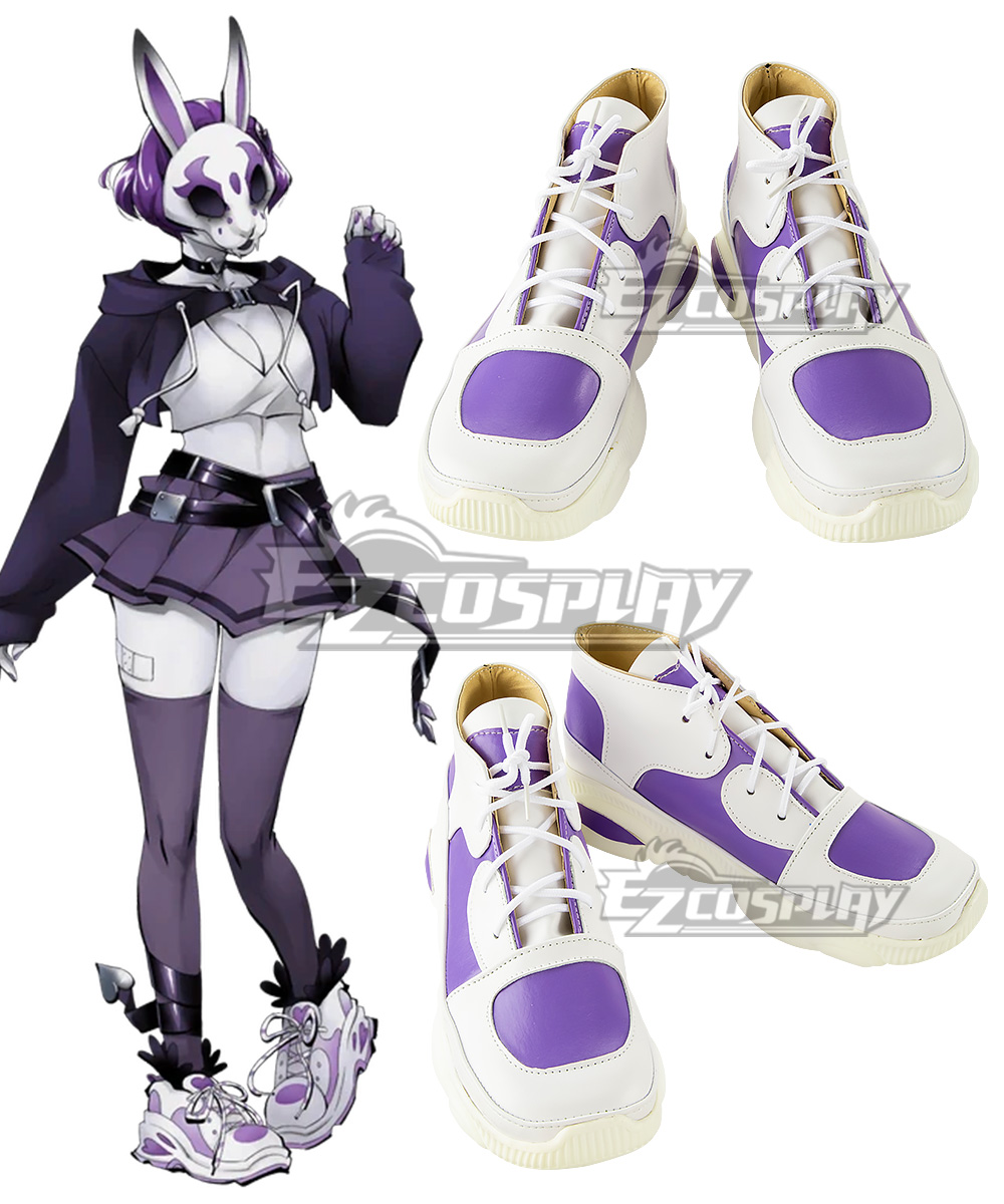 Neon White Neon Violet White Cosplay Shoes
