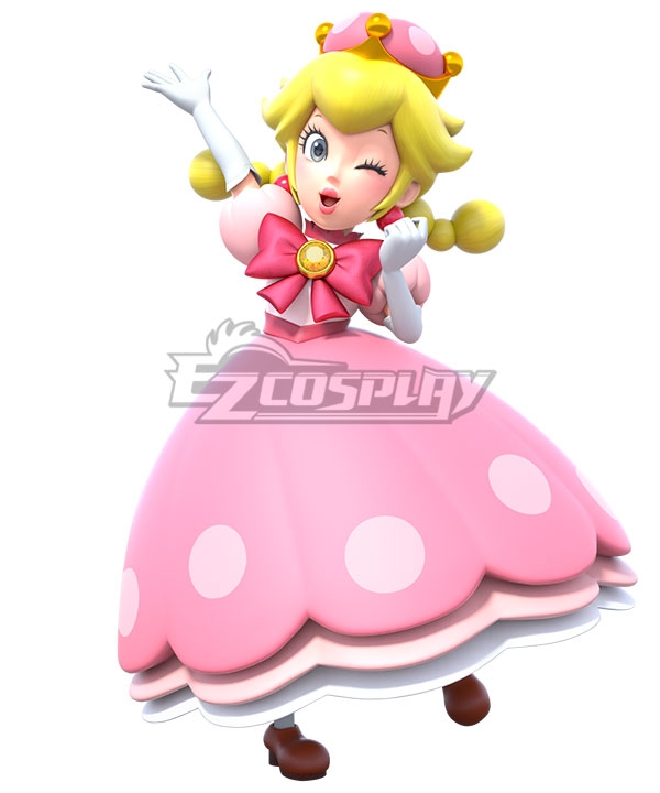 New Super Mario Bros. U Deluxe Peachette Princess Peach Cosplay Costume