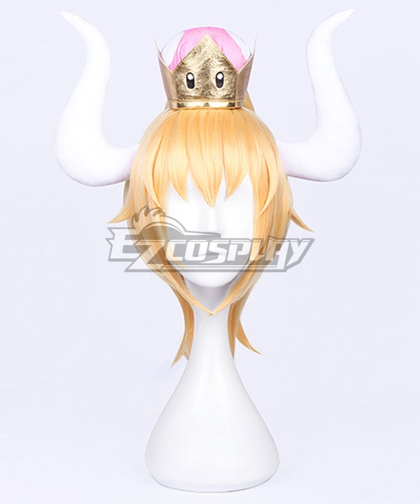 New Super Mario Bros. U Deluxe Toad Princess Bowsette Golden Cosplay Wig - Only Wig