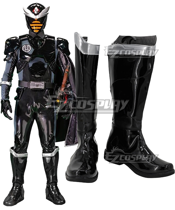 Ohsama Sentai King-Ohger Hachi Ohger Kaguragi Dybowski Black Shoes Cosplay Boots