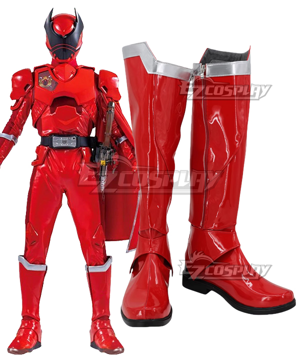 Ohsama Sentai King-Ohger Kuwagata Ohger Gira Husty Red Shoes Cosplay Boots