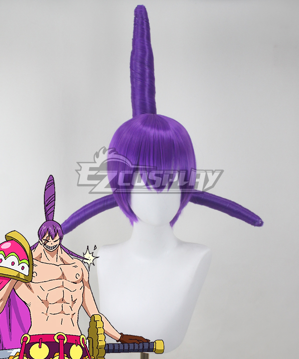 One Piece Charlotte Cracker   Purple Cosplay Wig