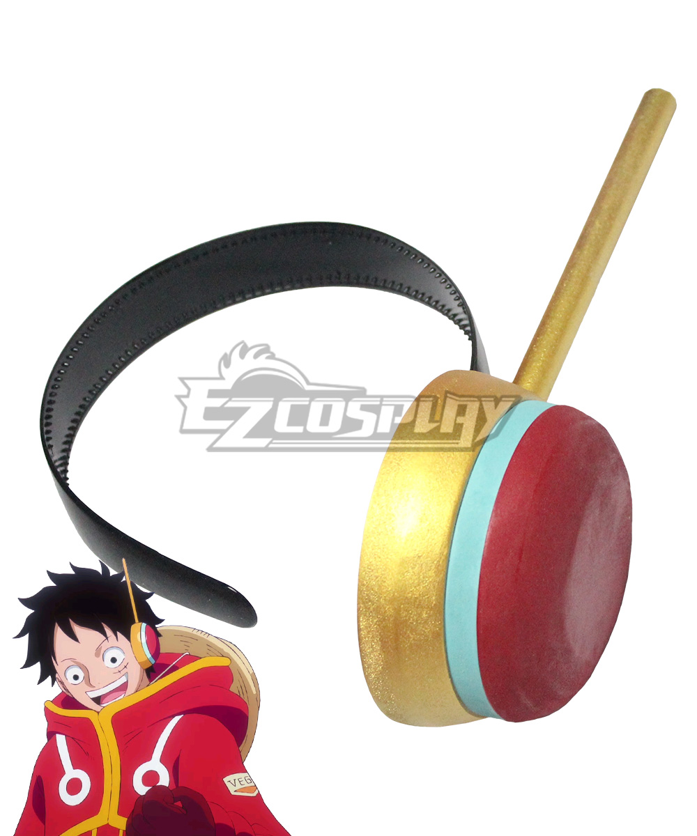 One Piece Cross-Dressing Monkey D. Luffy Red Earrings Headphones Cosplay Accessory Prop