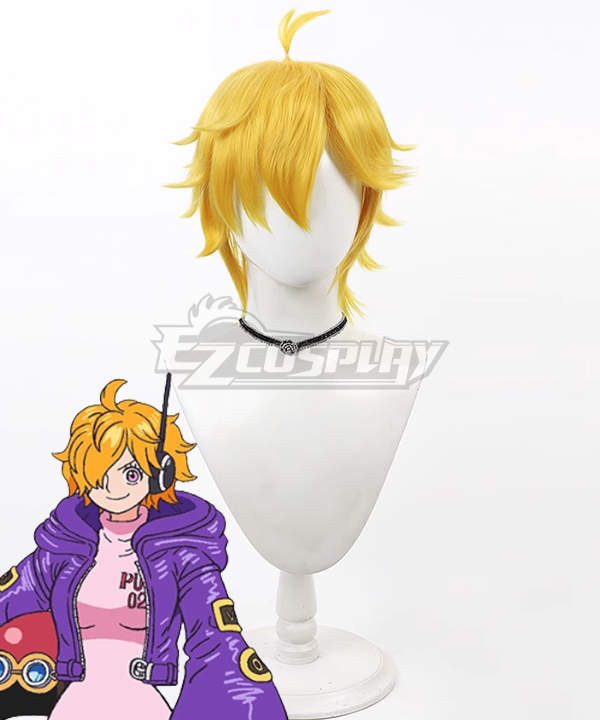 One Piece Dantou Future Island Vegapunk Lilith Yellow Cosplay Wig
