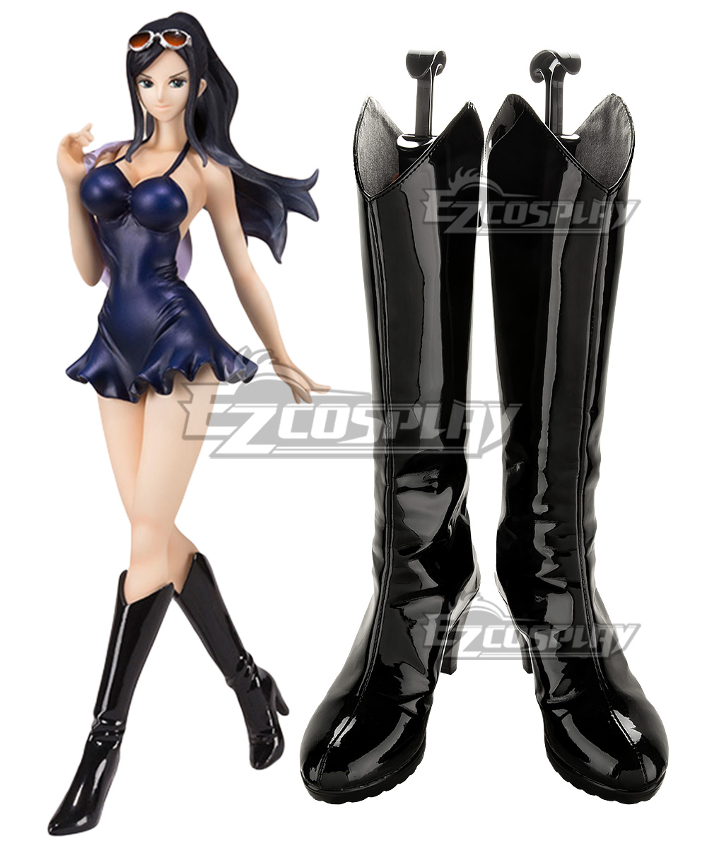 One Piece Dressrosa Nico Robin Shoes Deep Purple Cosplay Boots