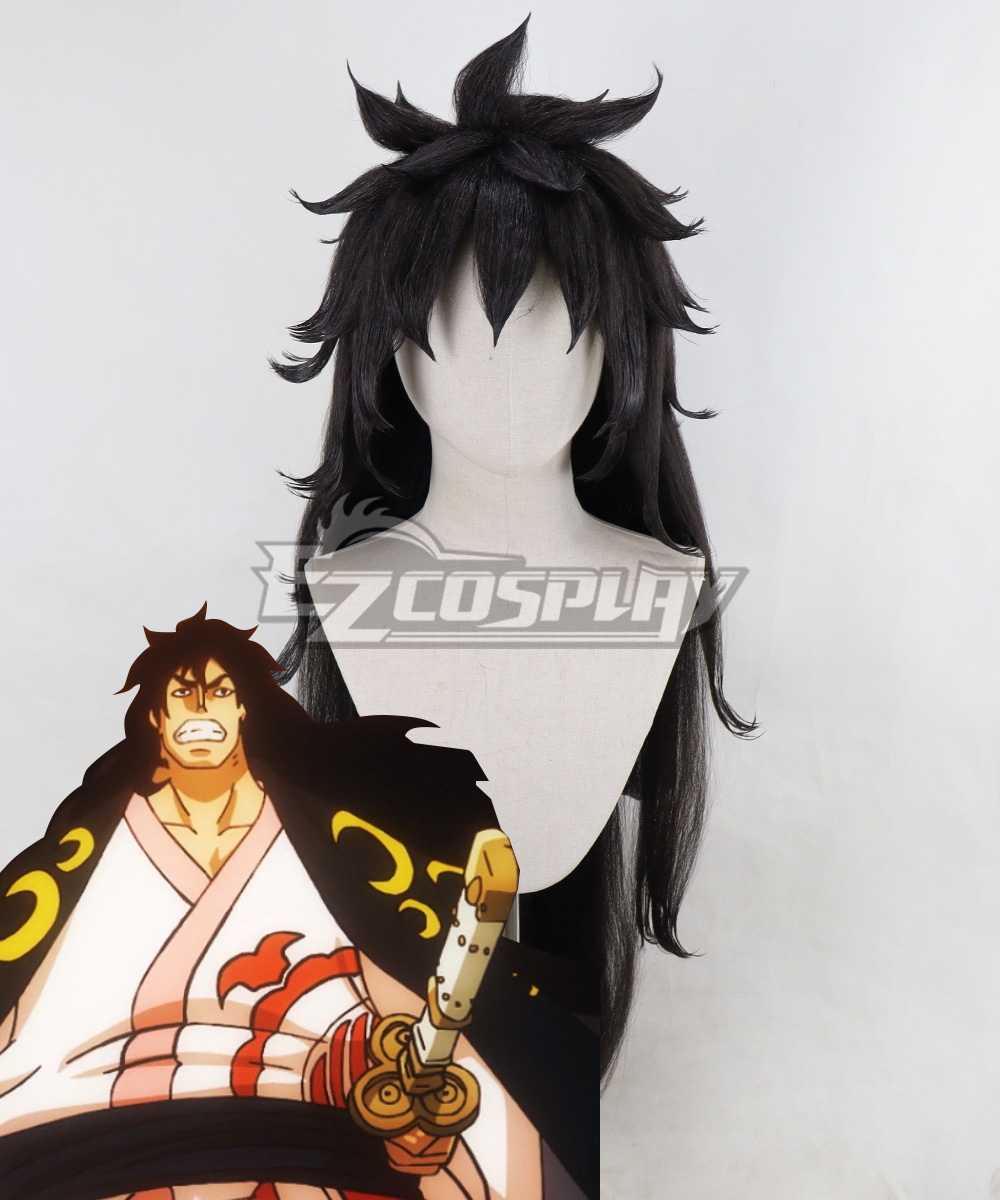 One Piece Kozuki Momonosuke Adult Form Black Cosplay Wig