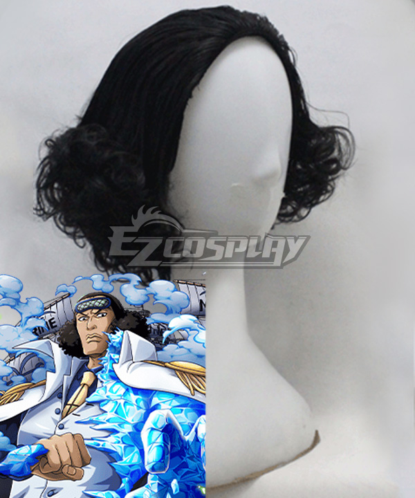 One Piece Kuzan Black Cosplay Wig